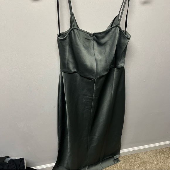 BHLDN Cali Satin Dress in Forrest - Picture 6 of 7